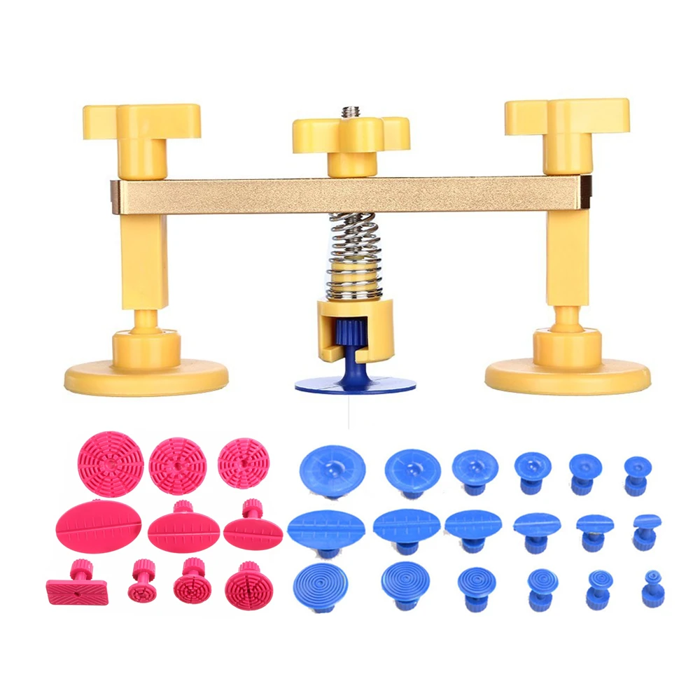 

PDR Tools Golden Bridge -28pcs PDR Puller Tabs Car Dent Removal Paintless Dent Repair Hand Tool Set for Car Body Dent Removal