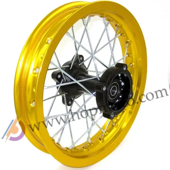 Dirt bike Pit bike Wheel Rims Gold Colour 12mm or 15mm Axle 1.85x12