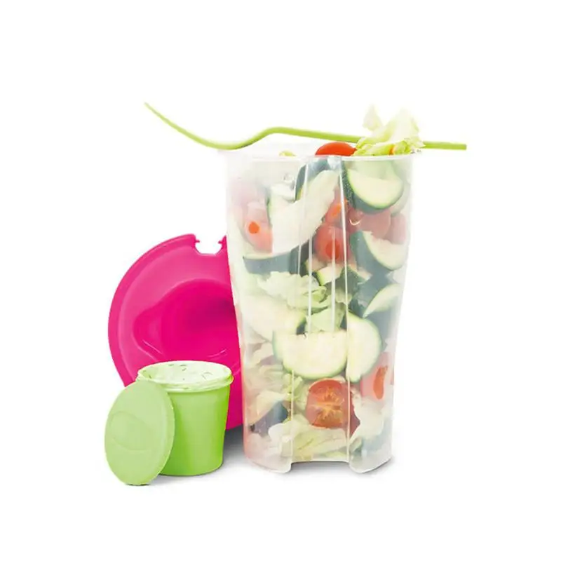 

Fresh Salad Container Serving Lunch Cup With Fork Set Vegetable Fruit Salad Outdoor Sport Diet Salad Tools