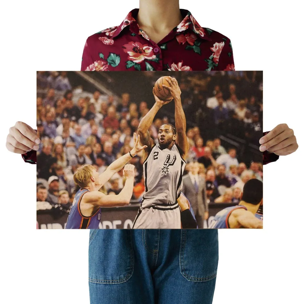 

W,Kawhi Leonard,slam dunk,Basketball star Sports/kraft poster/Retro bar Poster/Wall stickers/decorative painting 51x35.5cm
