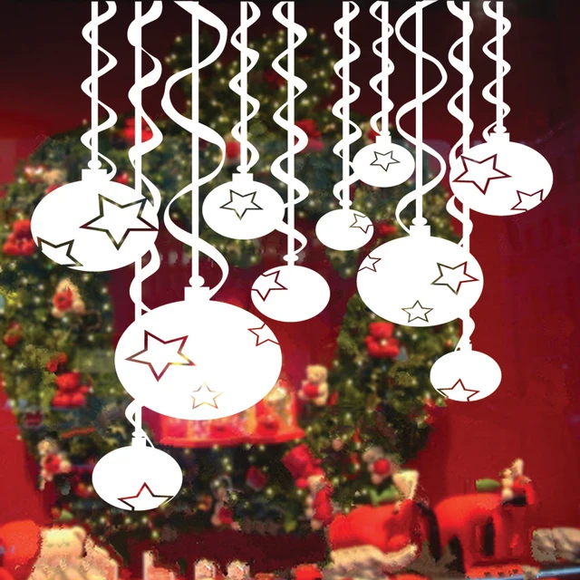 vinyl swirls ribbon star decals holidays christmas winter decorations windows door wall christmas - Window And Door Christmas Decorations vinyl swirls ribbon star decals holidays christmas winter decorations windows door wall christmas - Window And Door Christmas Decorations