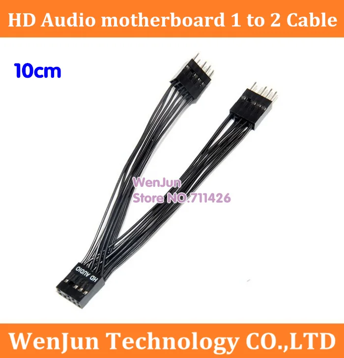 50 шт./лот Бесплатная доставка шт DIY материнская плата 9Pin HD аудио 1 Женский до 2