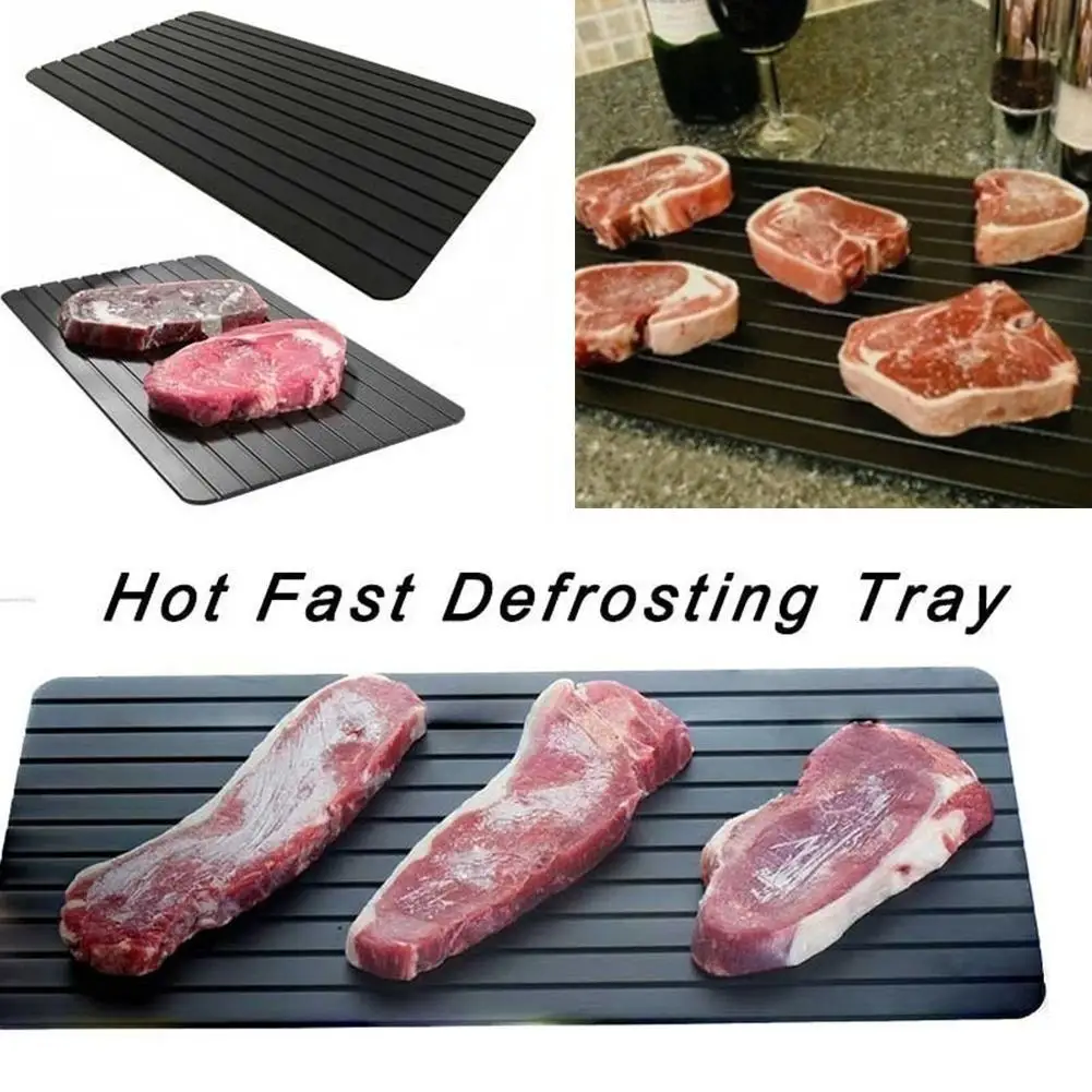 EZLIFE Magic Defrost Tray Safe Fast Thawing Frozen Fish Sea Food Meat Metal Plate Defrosting Tray Kitchen Cook Gadget Tool EZLIFE Magic Defrost Tray Safe Fast Thawing Frozen Fish Sea Food Meat Metal Plate Defrosting Tray Kitchen Cook Gadget Tool