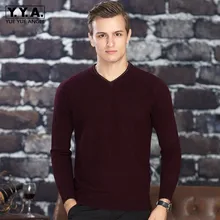 Мужской бренд класса люкс кашемировый деловой Повседневный свитер v-образный вырез зимние теплые приталенные пуловеры мужской толстый модный свитер Топы