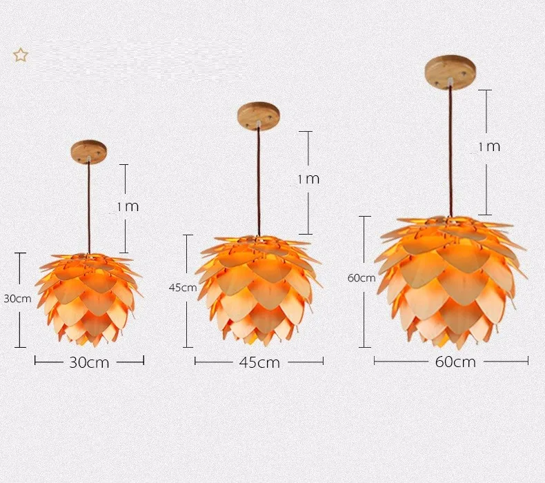 Современные подвесные светильники Pinecone, кухонная лампа для столовой, гостиной, ресторана, светодиодный светильник в стиле лофт, винтажная деревянная лампа