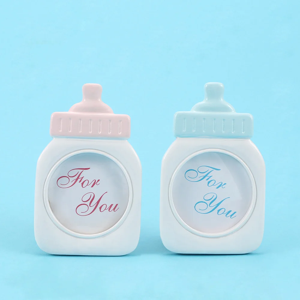 1 шт. Прекрасный Синий Розовый детская бутылка форма фоторамка для детского душа сладкие принадлежности для рождения детей