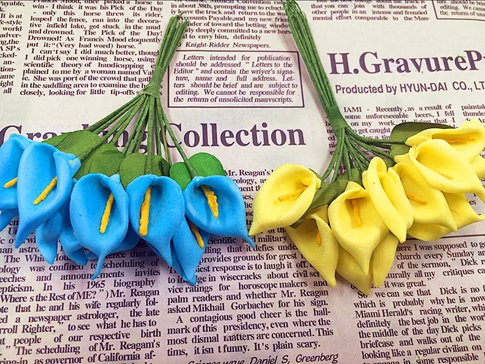 144 шт(2,5 см/а) искусственные из ПЭ пены Калла цветы лилии/Свадебные украшения коробки для подарков "сделай сам" коллаж ремесло поставки