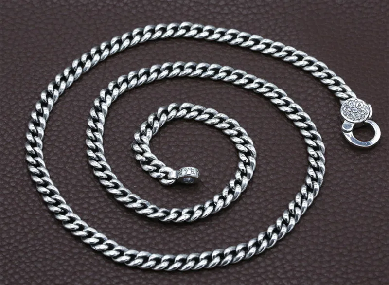 100 Silver 925 Bold Link Chain Necklace For Mens 7mm Chunky Chain