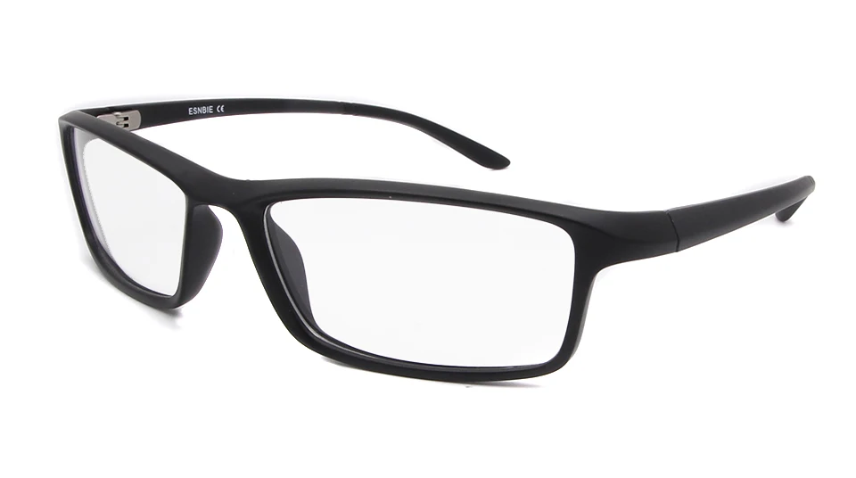 ESNBIE TR90 мужские оптические очки кадр очки с квадратной оправой мужской черный матовый очки с бесцветными линзами Oculos 78207 - Цвет оправы: men Glasses Black