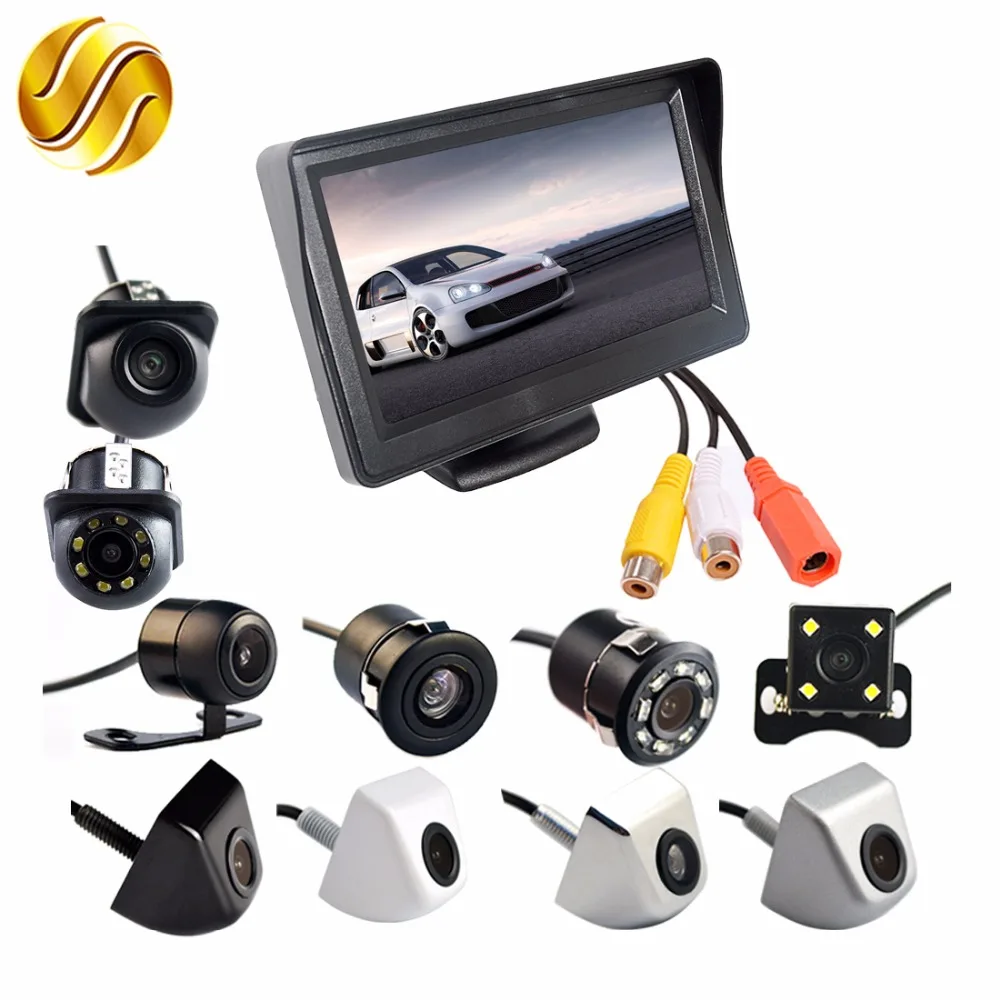 

Viecar 4.3 Inch Auto Parking System HD Car Rearview Mirror Monitor with 170 Degrees Waterproof Car rear view camera FREESHIPPING