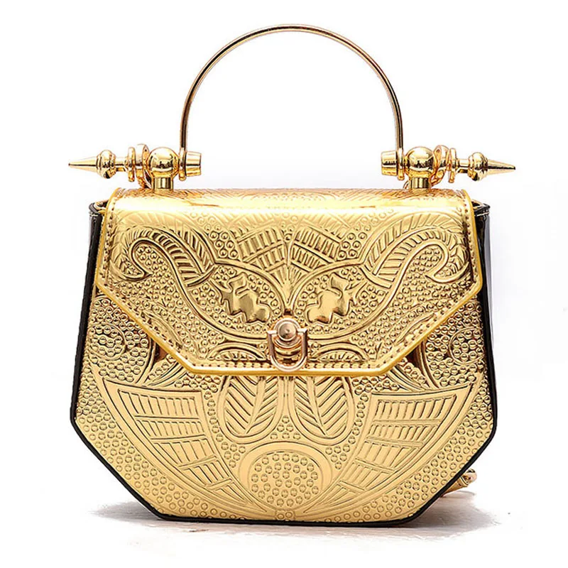 

Ladies Handbag Fashion Flower Embossing Women's Bag New Chain Crossbody Shoulder Bag Skew Bag Metal Color Messenger Bags