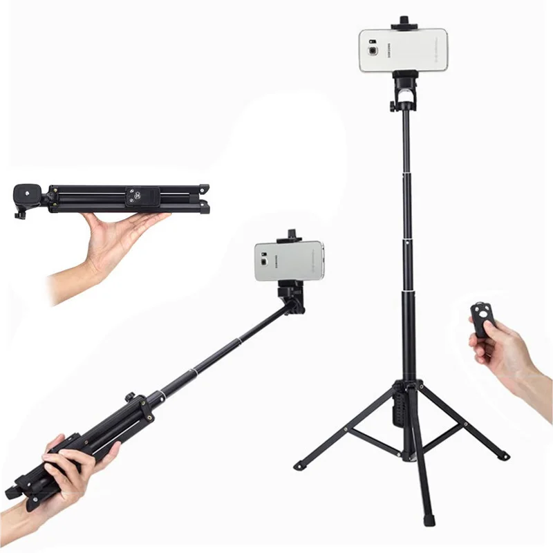 New 3 in 1 Aluminum Multi function Bluetooth Selfie Stick With Tripod 31 134cm Extendable Monopod