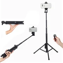 New 3 in 1 Aluminum Multi-function Bluetooth Selfie Stick With Tripod 31-134cm Extendable Monopod for DSLR Gopro hero Cellphones