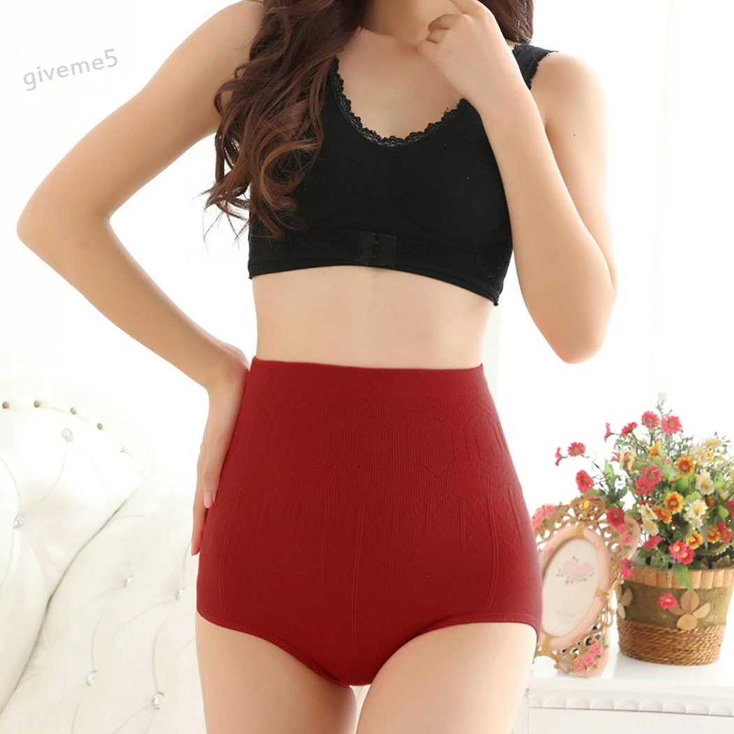 Fashion Women Seamless High Waist Panties Tummy Control Abdomen