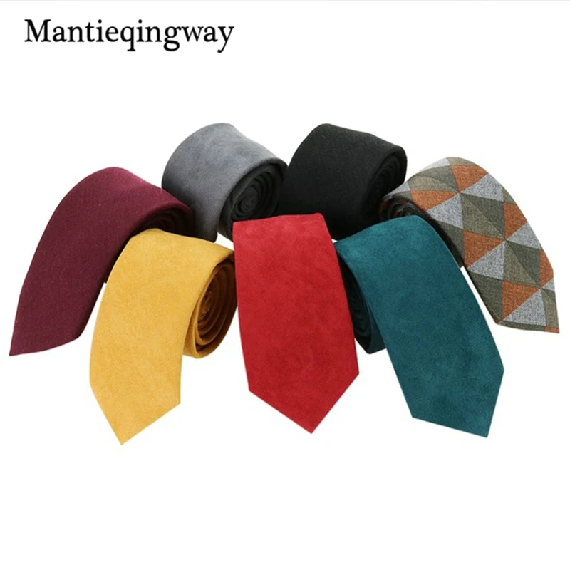 

Mantieqingway 6cm Upscale Mens Formal Wear Business Suede Tie Neckwear Slim Cravats Business Classic Men's Stripe Ties Necktie