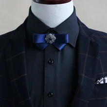 Модный дизайн, школьные вечерние аксессуары для клубных телешоу, галстуки для мальчиков и девочек, двухслойный Британский галстук-бабочка со стразами