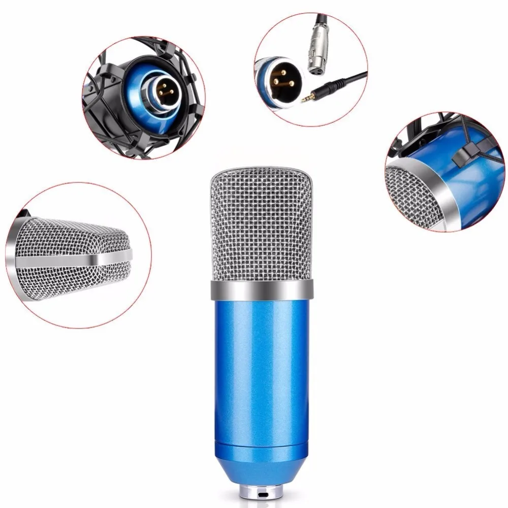 Neewer синий NW-700 Профессиональная студия вещания Запись конденсаторный микрофон комплект с микрофонной подставкой и амортизатором