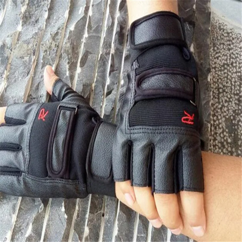 Hot Men Bicycle Gloves Tactical Outdoor Sports Bike Half Finger Leather Gloves Cycling Hiking Equipment outdoor Glove #4S22 (2)