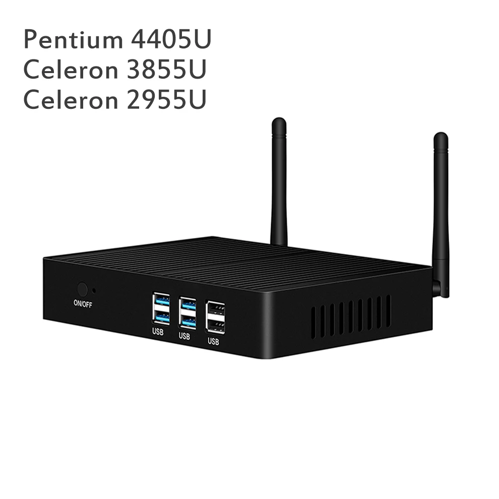 

Fanless Mini PC DDR3L RAM HD Resolution Windows 10 Mini Computer Celeron 2955U 3955U Desktop PC WIFI HDMI 2.5inch SATA HDD