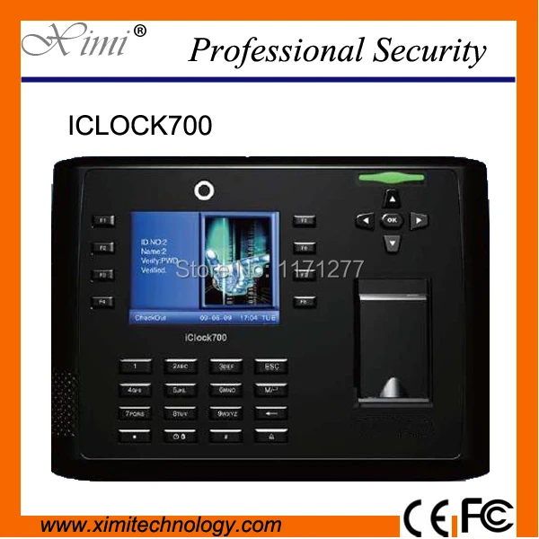 

Built in battery TCP/IP webserver IClock700 standalone linux system fingerprint time attendance and access controller