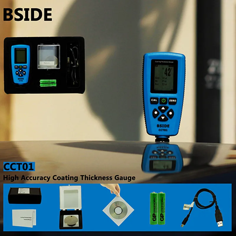 

Coating Thickness Gauge BSIDE CCT01 LCD Display USB Interface with Single / Continuous Measure Mode Width Measuring Instruments