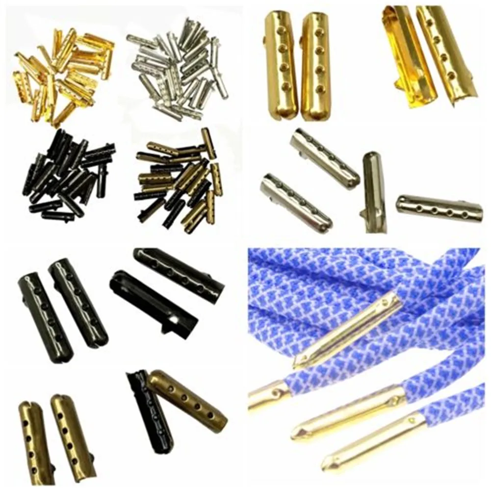 

YJSFG HOUSE 100Pcs 1 set 4x23mm Shoelace Tip Aglet Ends Bullet Metal Lock Clips DIY Replacement Shoe Lace Silver, Gold,