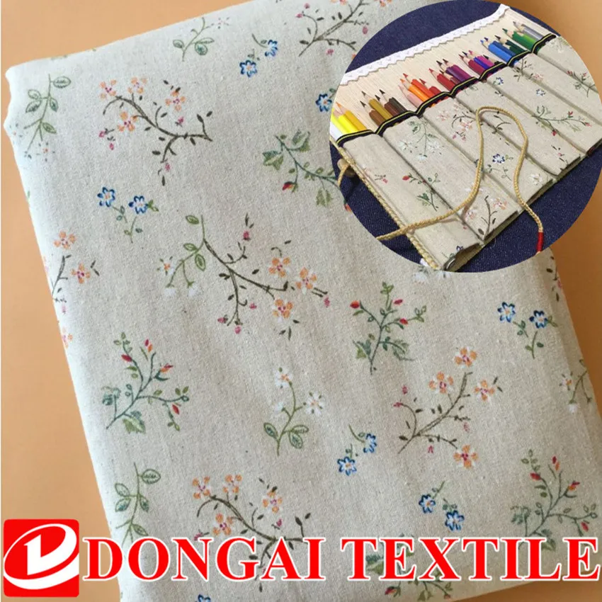 Hot Sale 100*150cm Width Printed Flower Sewing Upholstery Cotton Linen