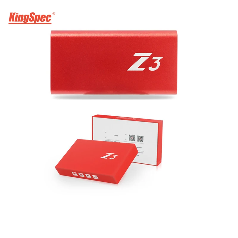 

KingSpec ssd 512GB mini external hard drive red metal type-C SSD than hdd USB3.0 512GB Portable disk Typc-C USB3.1 for desktop