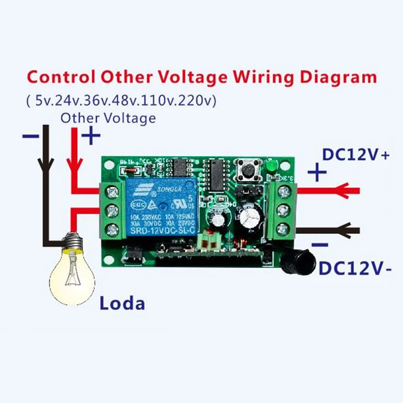 DC12V 1CH 10A Беспроводной удаленного Управление переключатель Системы приемник один-Кнопка Водонепроницаемый пульт дистанционного 315 МГц/433