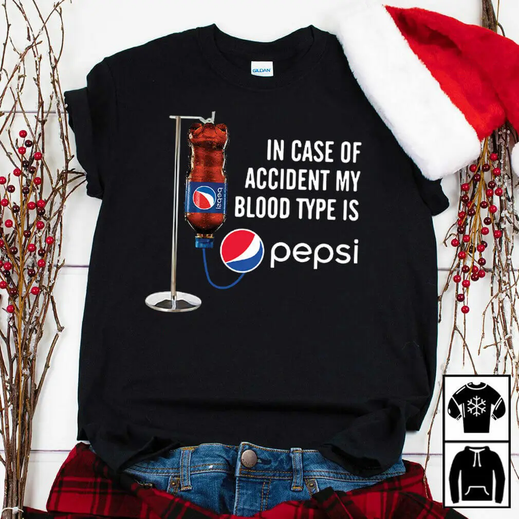 В случае аварии мой тип крови Pepsi рубашка | Мужская одежда