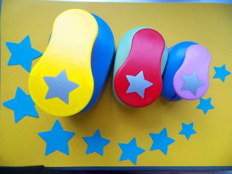 5.0cm,3.8cm,2.5cm Lucky Star Shape Craft Punch Set Punches Craft
