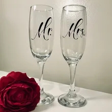 18 шт./компл. г-н& миссис. Бокалы для вина Стикеры свадебное шампанское наклейка очки молодоженов тостов Кубок декоротивная наклейка для вечерние банкетные EB017