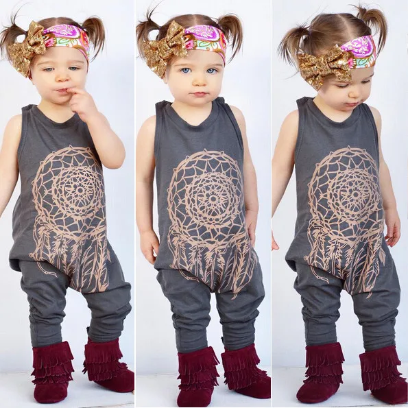 

Infant Baby Girls Floral Sleeveless Romper Babies Kids One-Piece Rompers Jumpsuit Outfit Printed Clothes