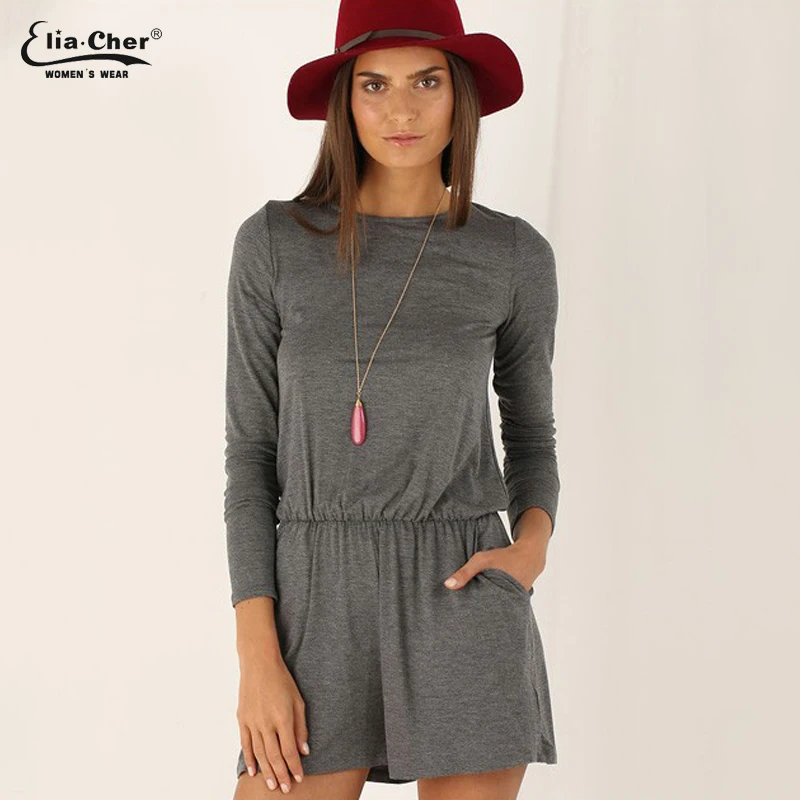 

Women Jumpsuits Elia Cher Brand Fashion Women Rompers Plus Size Casual Women Clothing Chic Fitness Sexy Back Rompers
