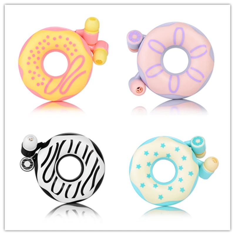 Новые Мультяшные наушники Macarons Donut Q17 портативные с микрофоном чехол для iPhone Xiaomi
