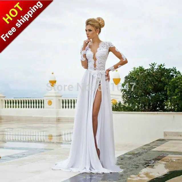

Formal White Lace Prom Dresses 2015 Abendkleider Sexy Long Sleeve With Open Back Dress Party Evening Elegant Vestido Formatura