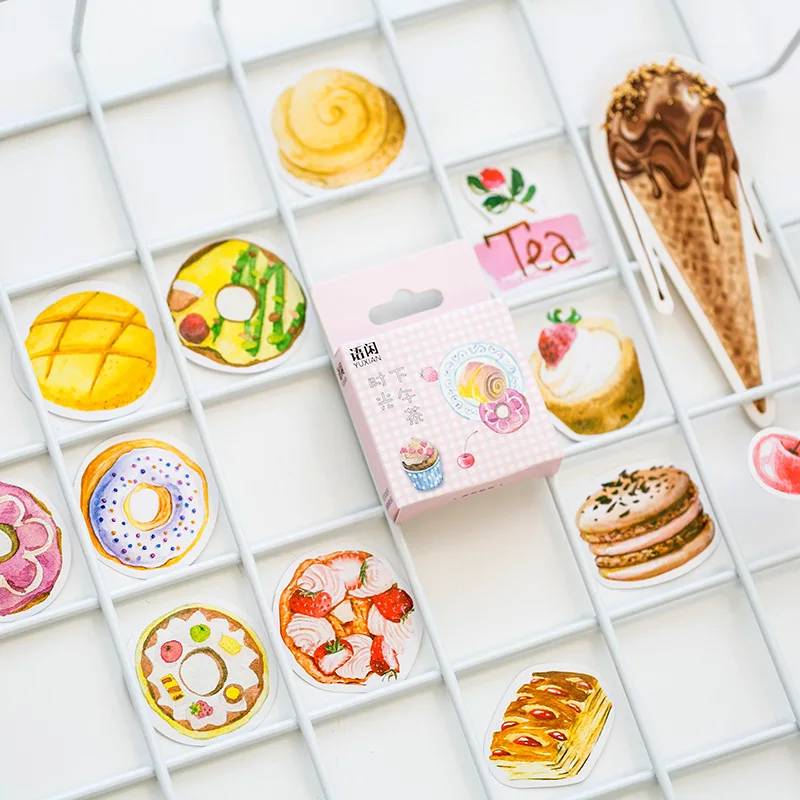 

50Pcs/Set Afternoon Tea Time Paper Sticker Decoration DIY Handmade Arts Craft Sticker Christmas gift