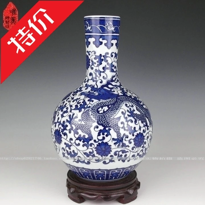 Jingdezhen Керамические синий и белый фарфоровая ваза керамическая бутылка синий и белый ваза