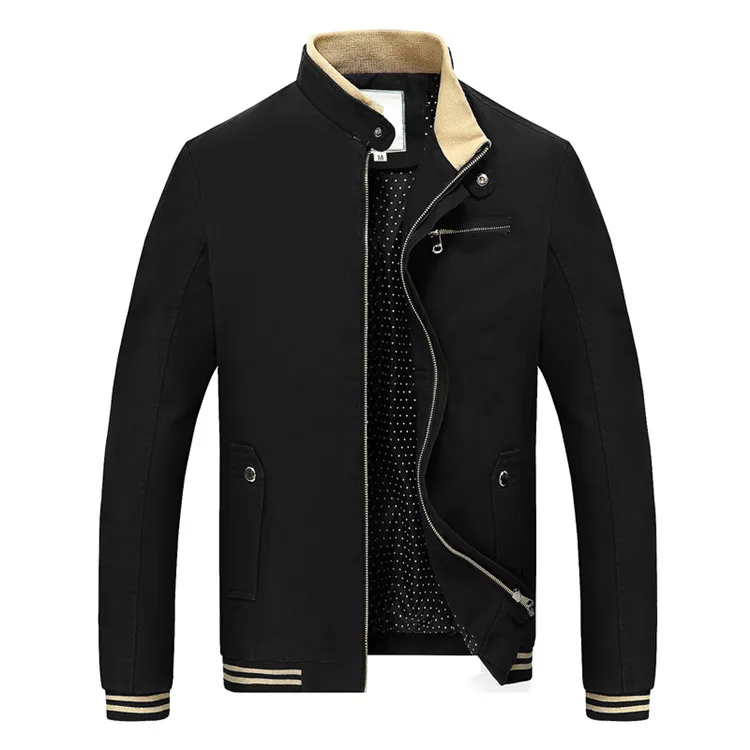 Коллекция весна-осень, повседневная мужская куртка с воротником-стойкой, мужские пальто, приталенная мужская верхняя одежда, пальто, Мужская брендовая одежда, 4XL, SA511 - Цвет: Black