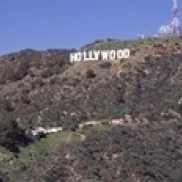 Hollywood sign on a hill  Hollywood Hills  Hollywood  Los Angeles  California  USA Poster Print (36 x 12)