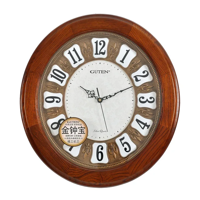 Admiralty Po Continental Wood Wall Clock Large Oval Living Room Admiralty Po Continental Wood Wall Clock Large Oval Living Room Upscale Art Deco Mute Quartz