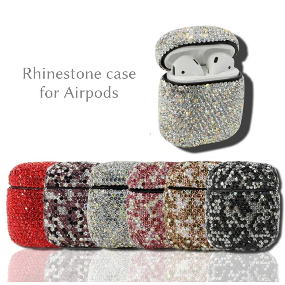 

Luxury Girl Diamond Earphones Case For Apple Airpods 2 Skin Accessories Hard Shell Protector for Apple Airpods Charging Box