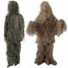Регулируемый размер унисекс камуфляжные костюмы лесной одежды Ghillie костюм для охоты армейский Военный Тактический снайперский набор комплектов