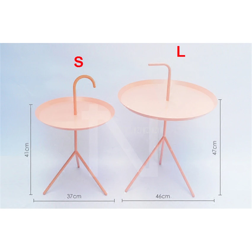 Креативный Мини Круглый Чайный журнальный столик в скандинавском стиле, металлический современный минималистичный домашний Железный столик для спальни, маленькая прикроватная тумбочка с ручкой