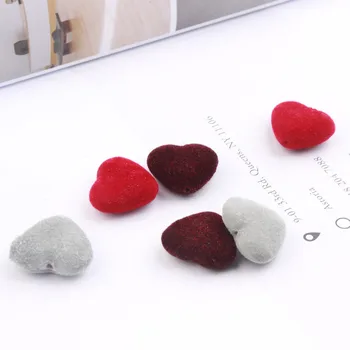

20pcs High quality flocking love heart Charms for Jewelry accessories DIY Making Beads for earrings stud line earrings findings