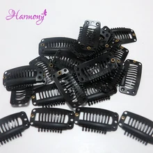 100 pieces/lot 32mm 9-teeth Hair Extension Clips Snap Metal Clips With Silicone Back For Clip in Human Hair Extensions Wig Comb 100 pieces/lot 32mm 9-teeth Hair Extension Clips Snap Metal Clips With Silicone Back For Clip in Human Hair Extensions Wig Comb