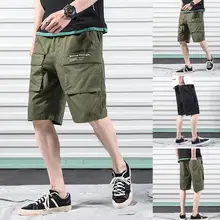 Мужские карманы стиль хлопок мульти-комбинезоны с карманами шорты модные брюки Быстросохнущая Спортивная одежда для бега пляжные шорты J5