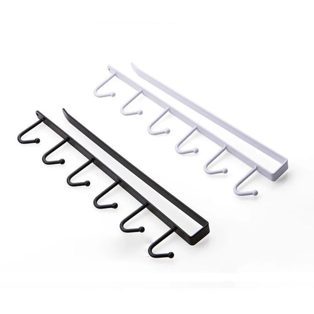 6 Hook Under Shelf Mugs Cups Wine Glasses Storage Drying Holder Rack Cabinet Hanging Organizer Rack for Kitchen Home Bathroom 6 Hook Under Shelf Mugs Cups Wine Glasses Storage Drying Holder Rack Cabinet Hanging Organizer Rack for Kitchen Home Bathroom