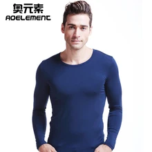 Мужская плотная Модальная основа с круглым вырезом термобелье осенняя одежда одинарная рубашка с низким воротником длинная рубашка для мужчин