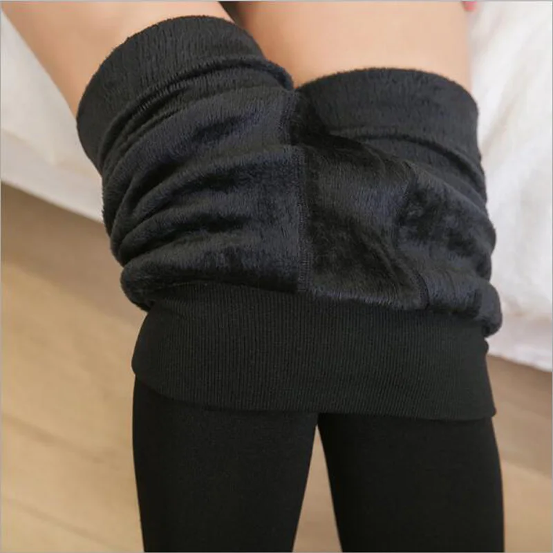 

Winter Women Warm Leggings Thick Thermal Leggins Fleece Lined Leginsy Push Up Pants High Waist Superelastic 2019 Autumn